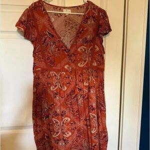 True Craft Red-Orange Paisley Dress